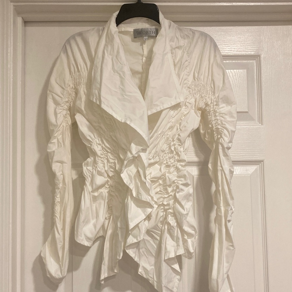 Worth Ivory Ruched Blouse
